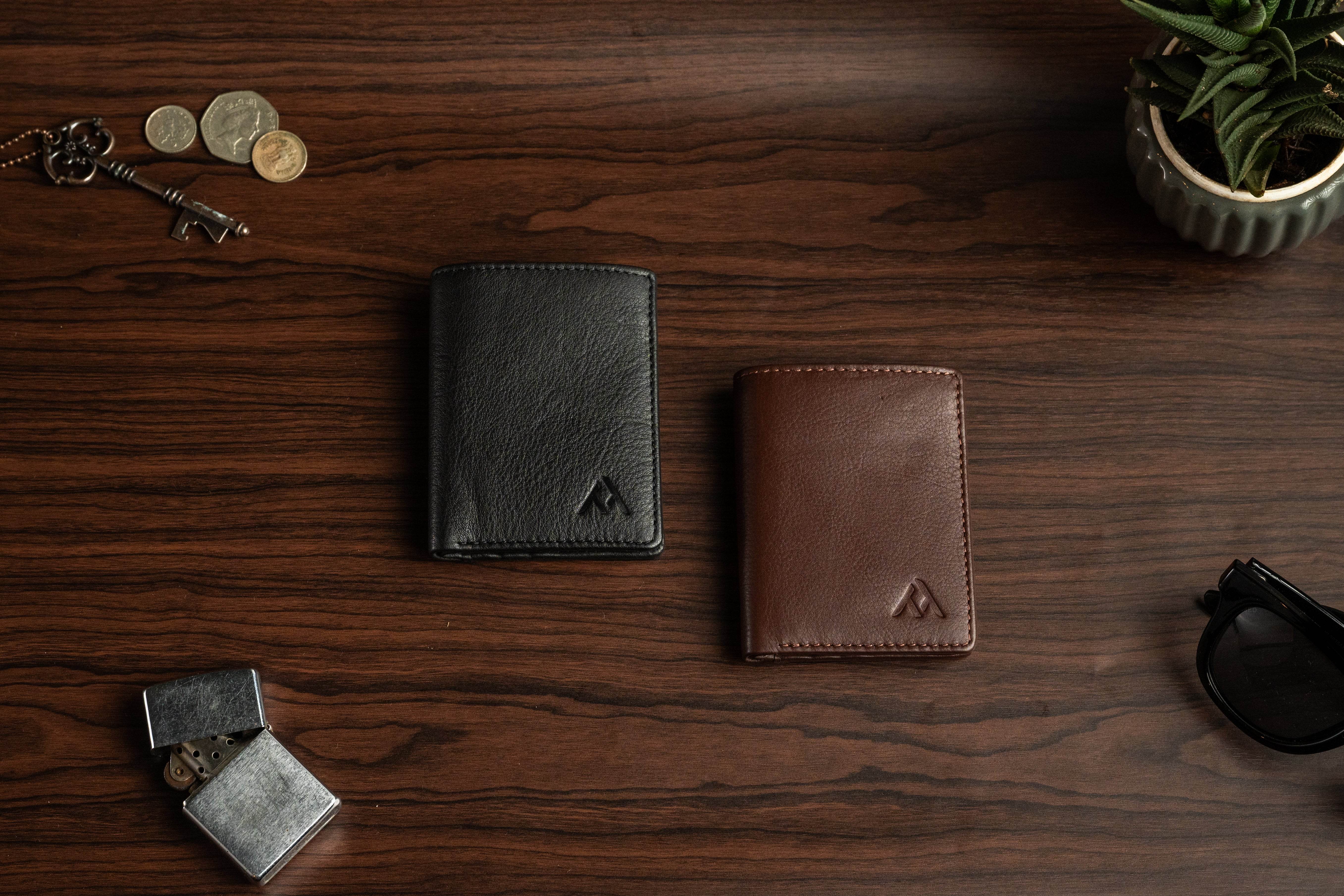 RFID Leather Card Holder with Extra Flap & ID Mesh - Tom Tanners