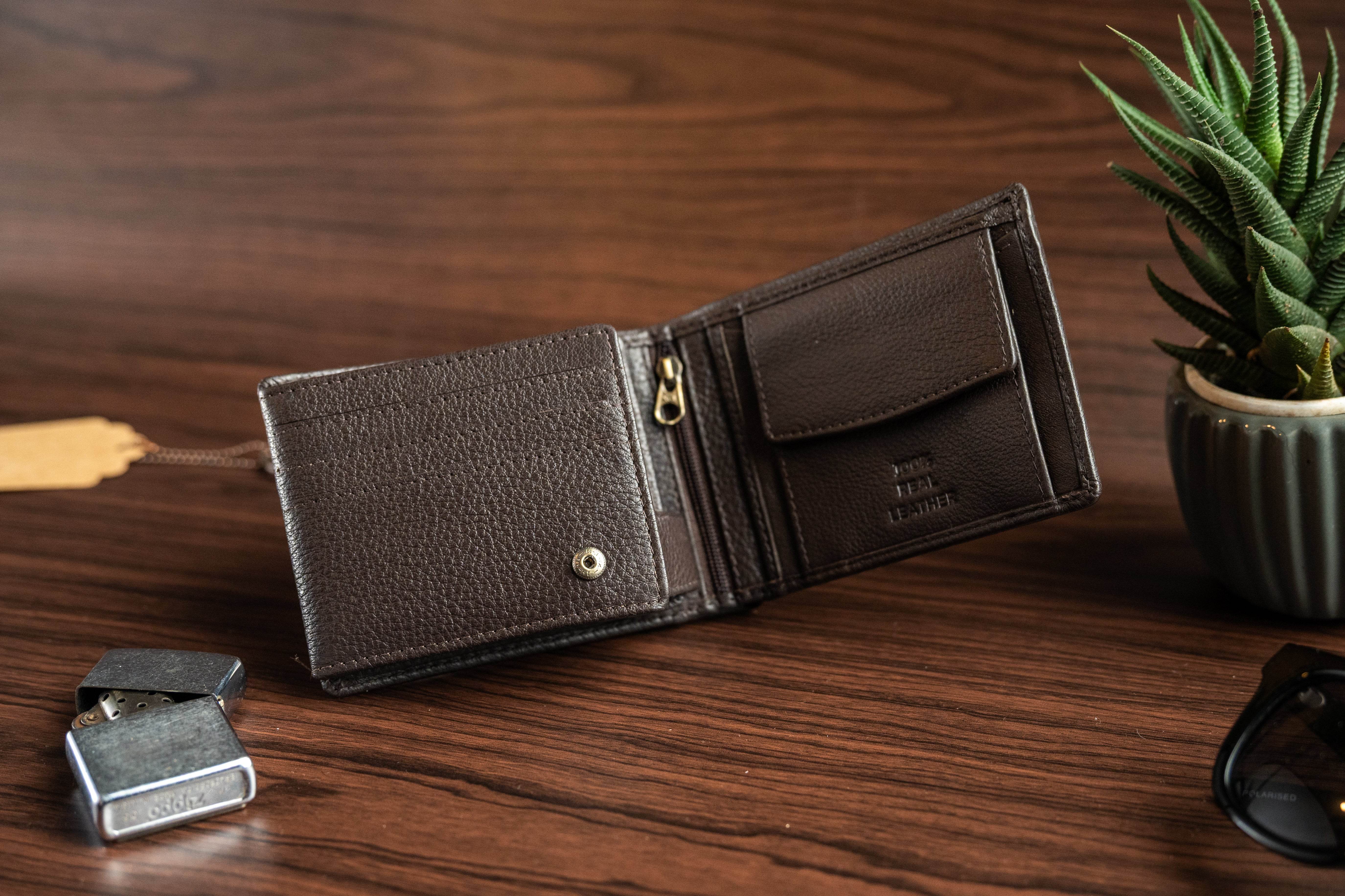 Men’s Classic Wallet with Zip & Secured Flap - Tom Tanners