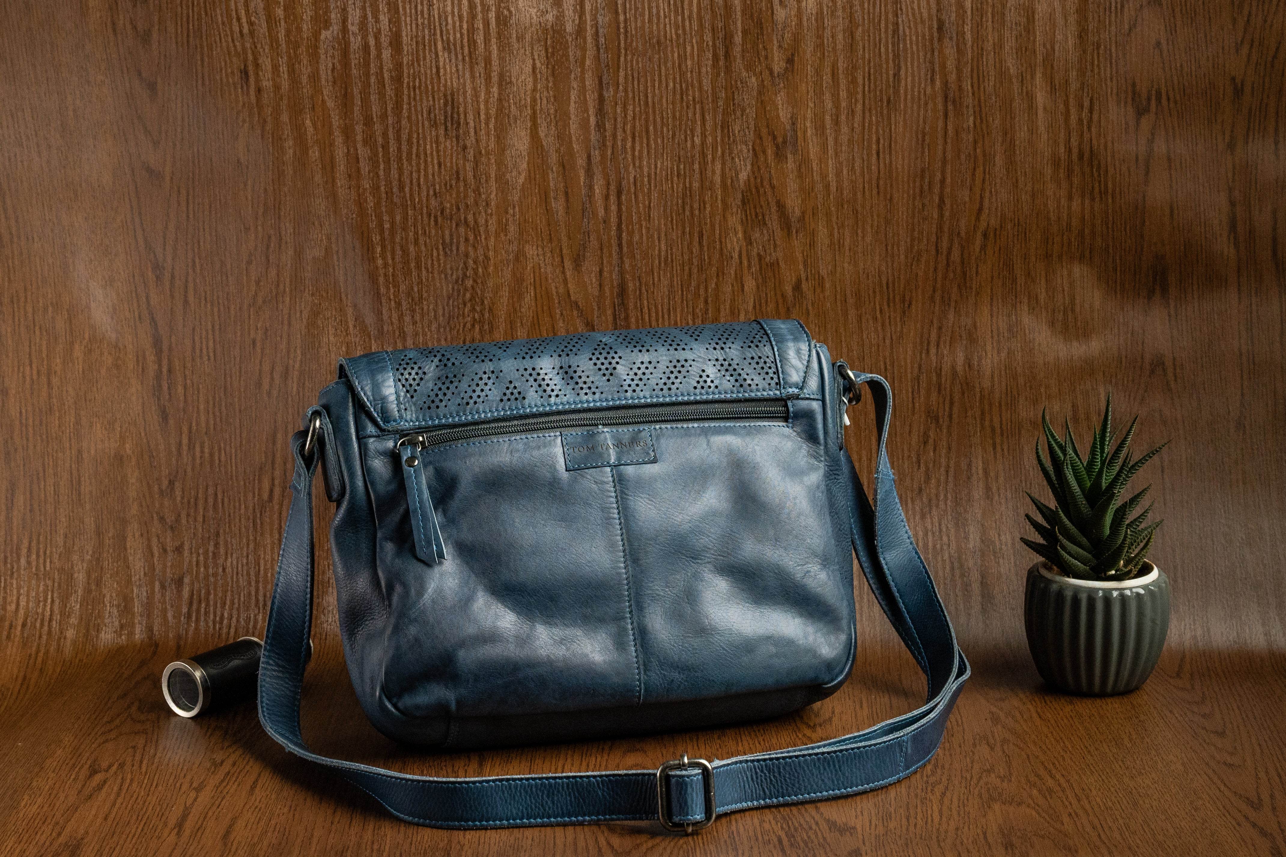 Ladies Leather Sling Bag with Handcrafted Perforated Design - Tom Tanners