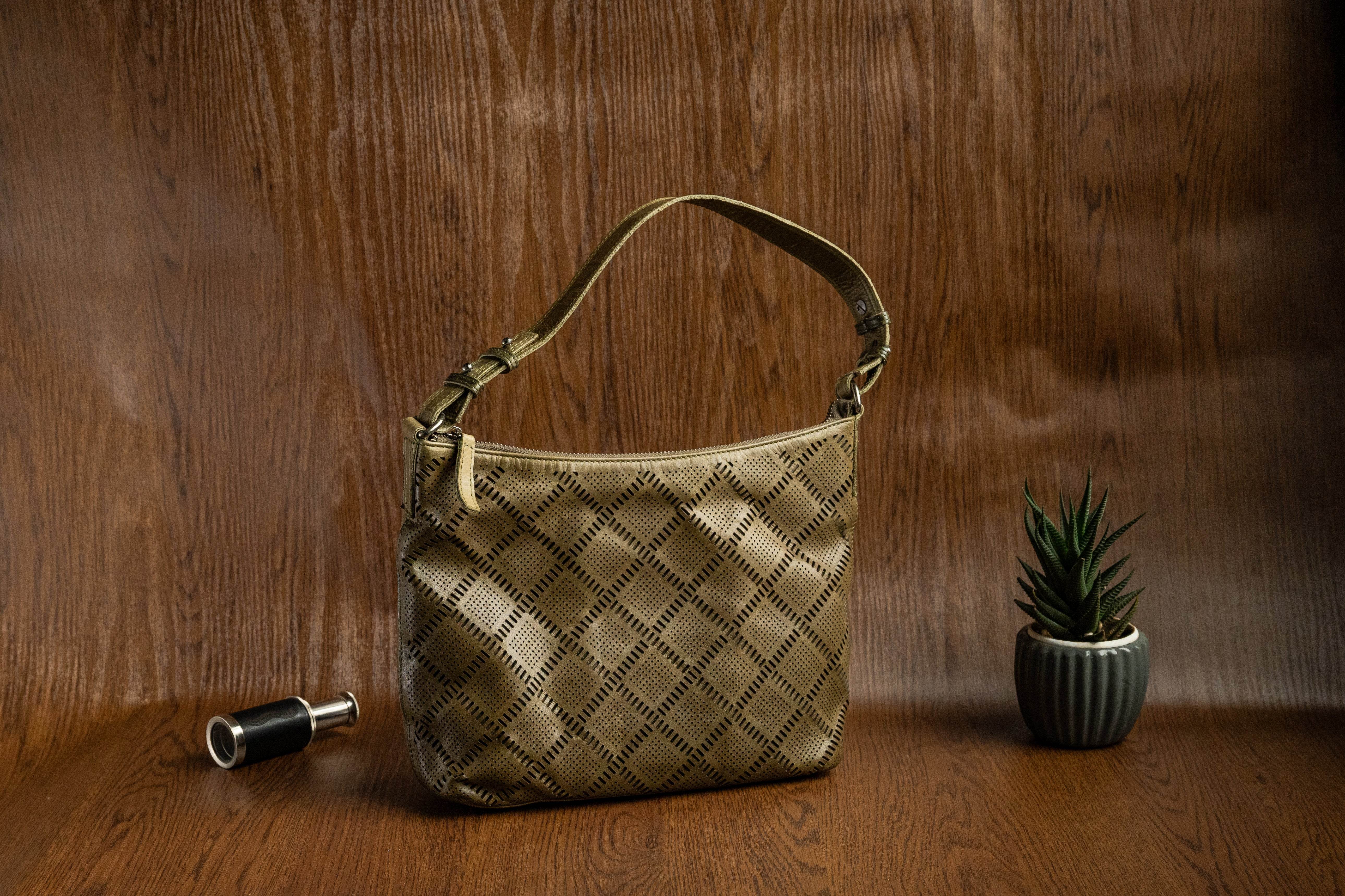 Ladies Raw Leather Sling Bag with Handwoven Front Panel - Tom Tanners